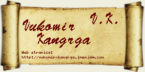 Vukomir Kangrga vizit kartica